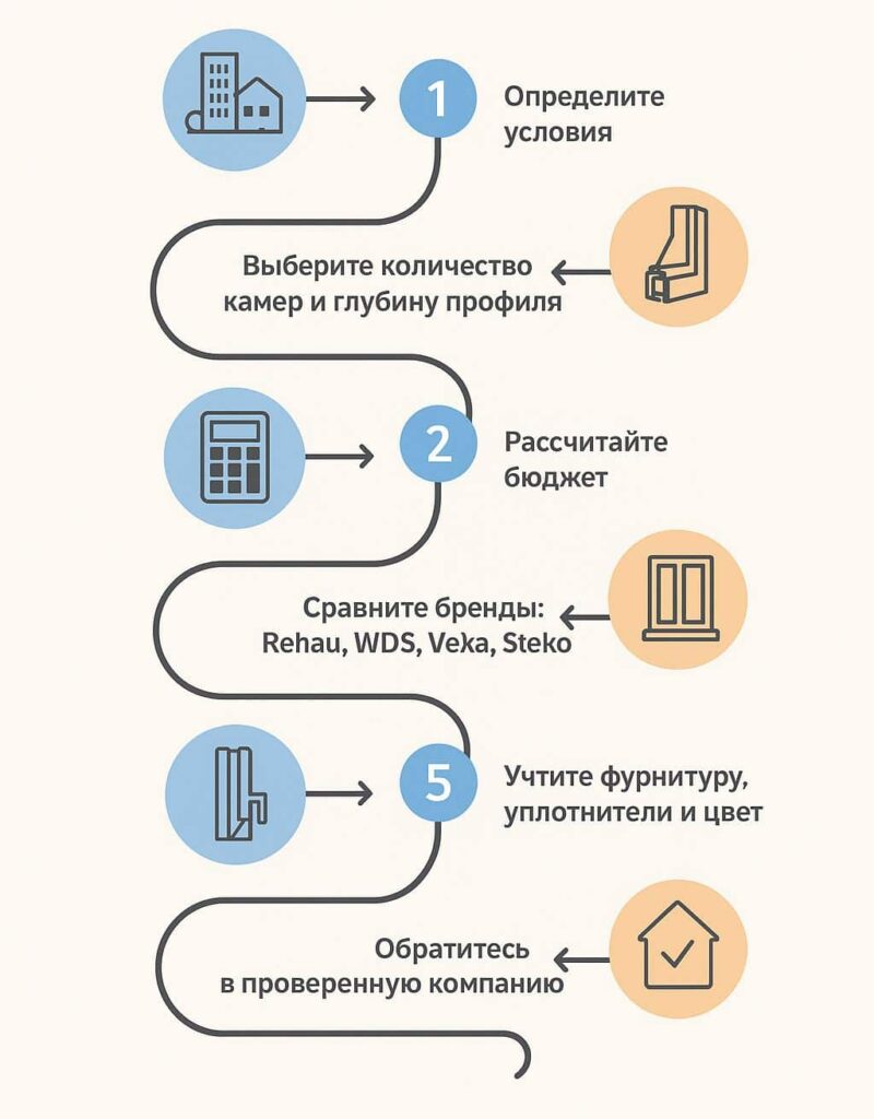 Этапы выбора профиля окна ПВХ